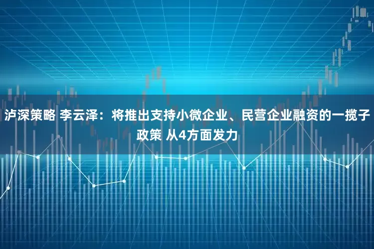 泸深策略 李云泽：将推出支持小微企业、民营企业融资的一揽子政策 从4方面发力